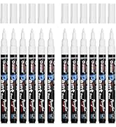 Overseas Paint Pens Paint Markers - White Permanent Markers Acrylic Paint Pens 12 Pack, Water Bas...