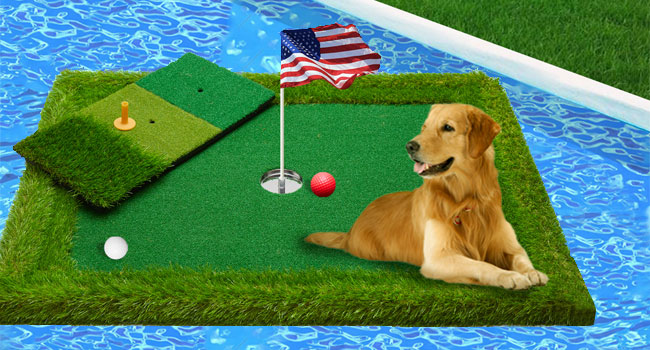 floating golf green for pool