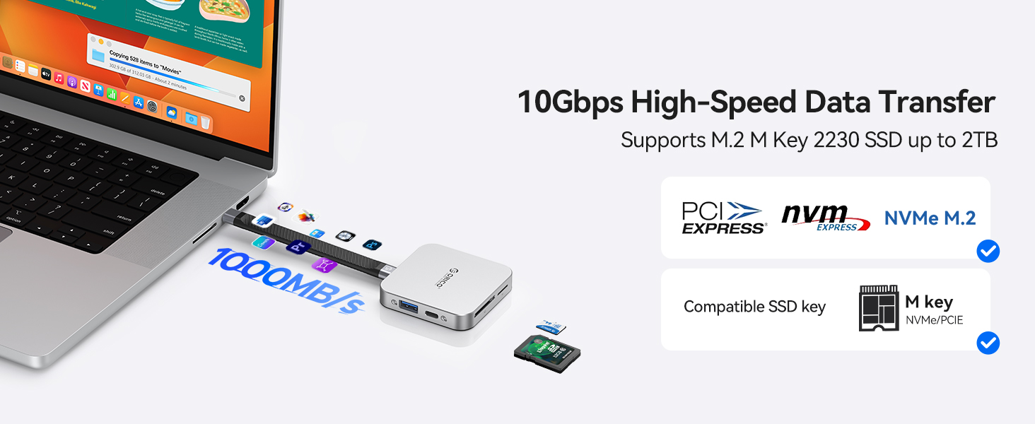 M.2 magnetic usb c hub