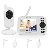 HelloBaby Baby Monitor No WiFi, 3.2'' IPS Screen, Auto Night Vision, Manual Baby Camera Adjustmen...