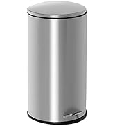 Honey-Can-Do Semi-Round Stainless Steel Step Trash Can with Lid, 30-Liter TRS-09331 Silver