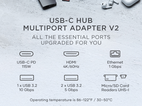 USB-C Multiport Adapter V2 - Premium