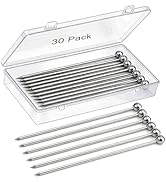 30 Pcs Metal Cocktail Picks, AIMEIKI Stainless Steel Cocktail Skewer Reusable Martini Olive Picks...