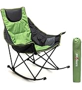 SUNNYFEEL Rocking Camping Chair, Luxury Padded Recliner, Oversized Folding Lawn Chair with Pocket...