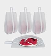 Vorspack Shoe Bags for Travel - 4 Pack Large Transparent Shoe Organizer with Handle Dustproof Sho...