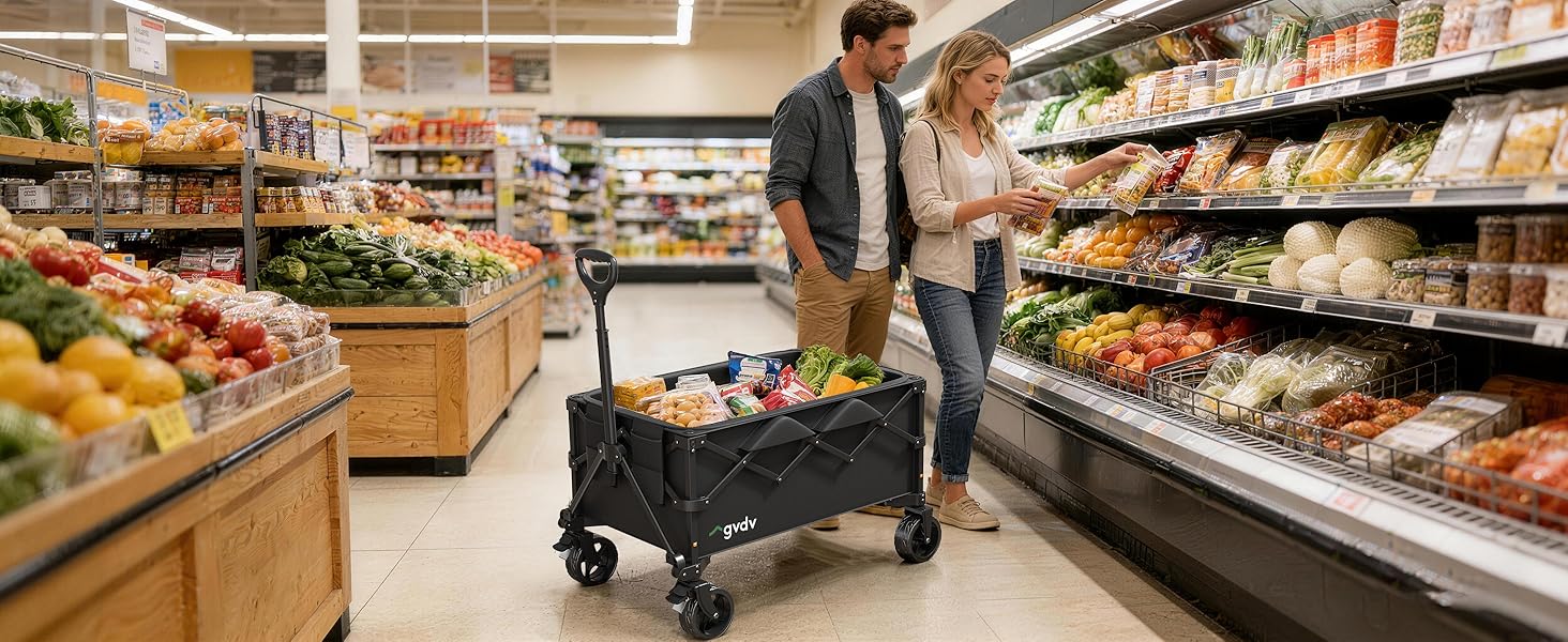GVDV Wagons Carts Foldable for Groceries