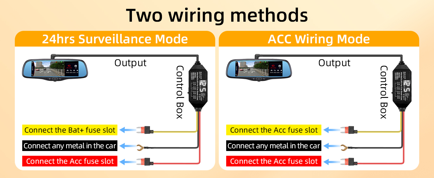24hr parking and acc hardwire kit for dash cam