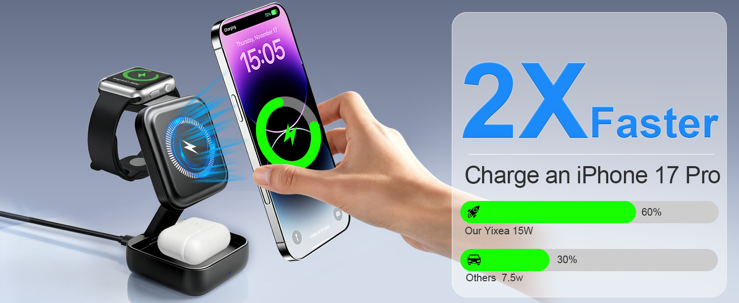 3 in 1 charging station wireless charging station iphone wireless charger iphone watch charger