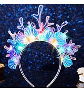 DRESBE Light Up Shell Headband LED Pearl Headbands Coral Glow Party Hair Accessories for Women