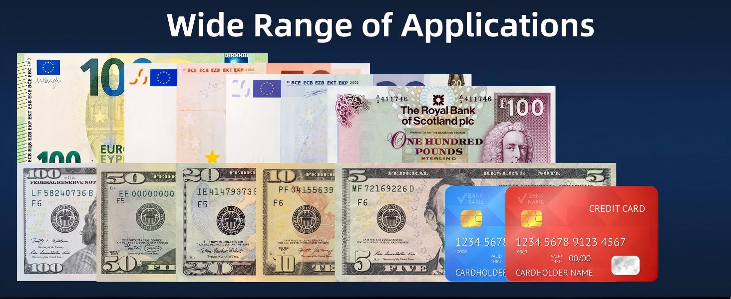 PONNOR AL-12 Counterfeit Bill Detector Money Checker Machine with Dual UV LED Light