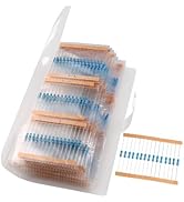Minidodoca 1/2W 41 Values 615pcs Individual Compartment 1 Ohm-1M Ohm with 1% Metal Film Resistor ...