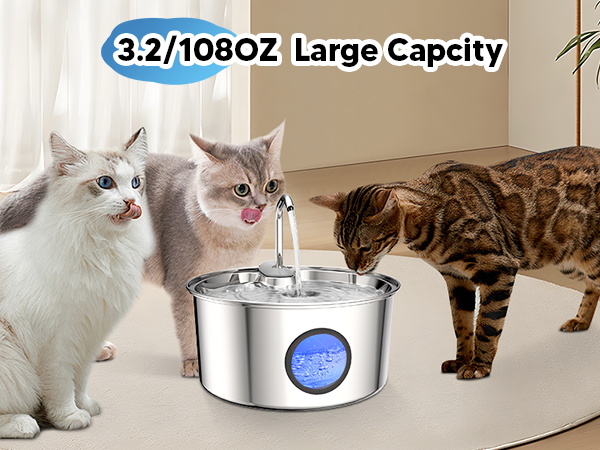 cat water fountain stainless steel