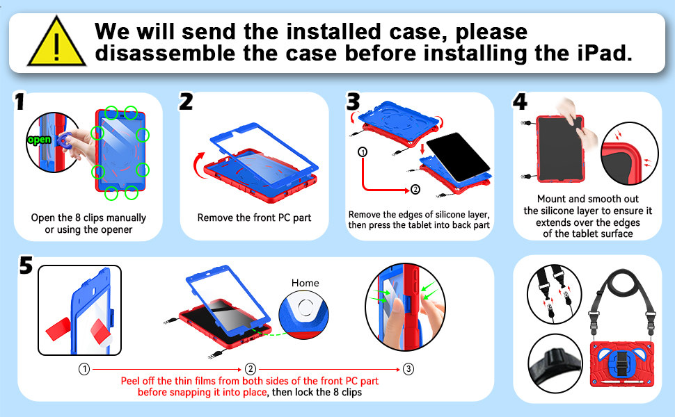 Installation steps for ipad 10.2 case