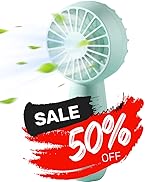 RJVW Mini Portable Handheld Fan: 4800mAh Personal Hand Fan, USB Rechargeable Small Portable Fan, ...