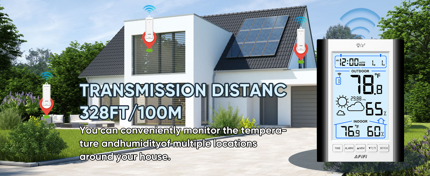 Indoor Outdoor Thermometer Hygrometer Wireless