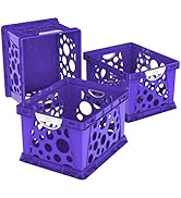 Storex Premium File Crate with Molded Handles – Letter and Legal Document and Folder Storage, Pur...