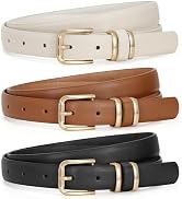 JASGOOD 3 Pack Belts for Women Belt for Jeans Pants Dress Ladies Leather Fashion Waist Thin Belts...