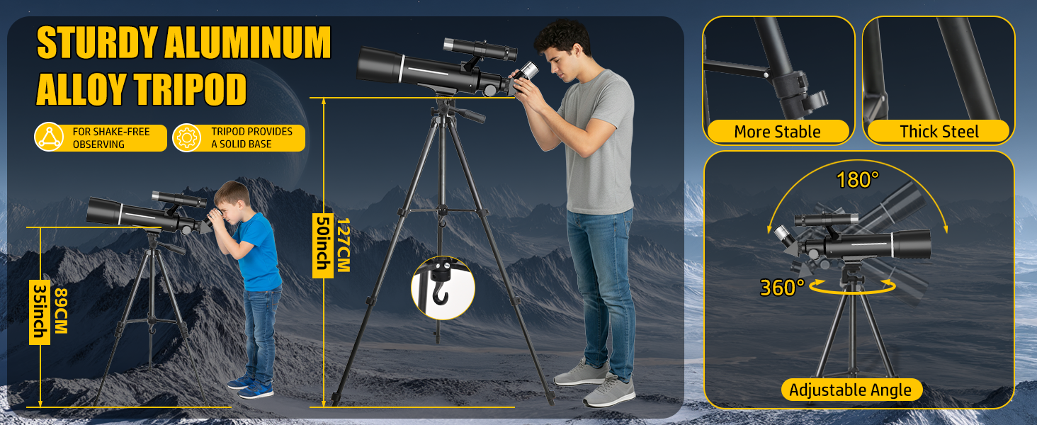 TELESCOPE WITH STAINLESS STEEL TRIPOD