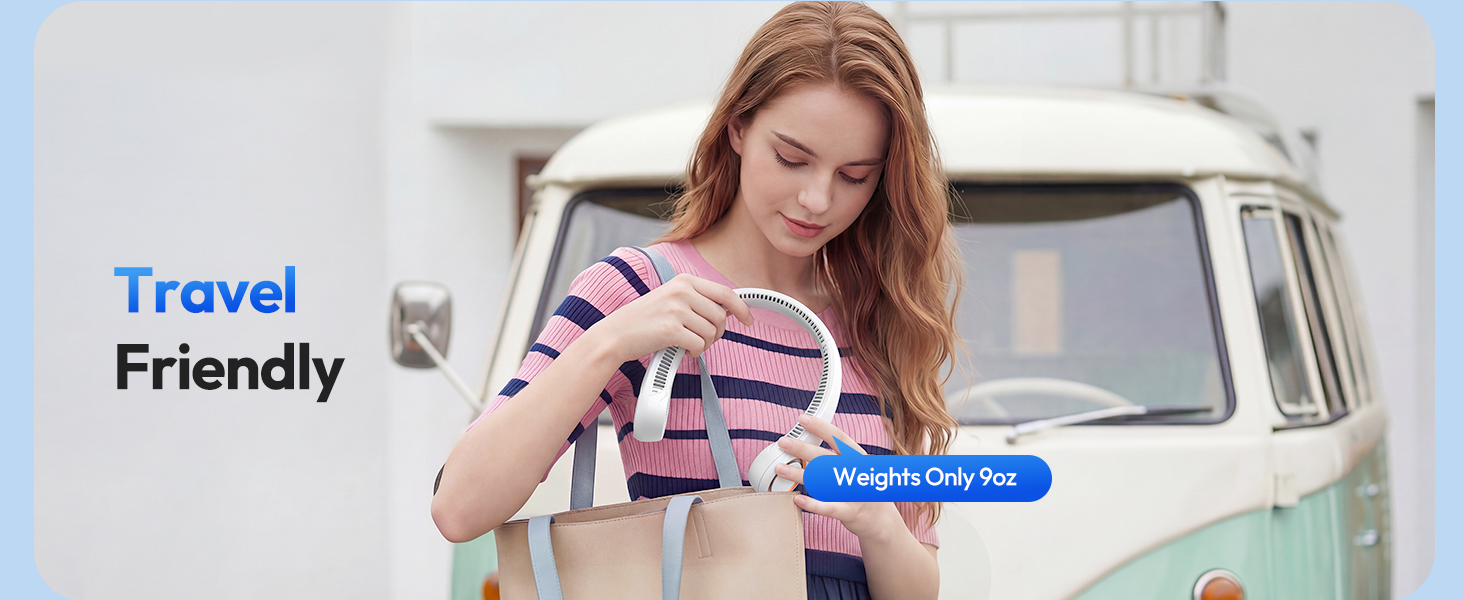 travel fan personal fans portable rechargeable neck fan for women around the neck fan