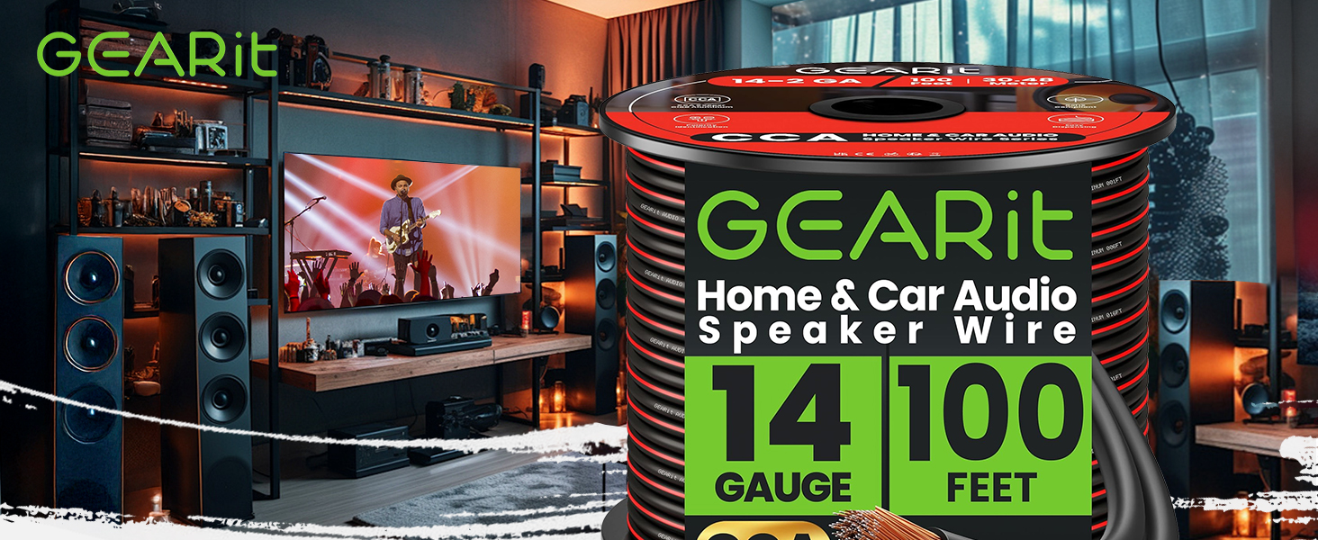 speaker wire 14 gauge 100 ft