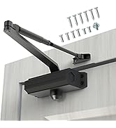 GEKRONE Automatic Door Closer Heavy Duty Fire Prevention Spring Hydraulic Aluminum Alloy Surface ...