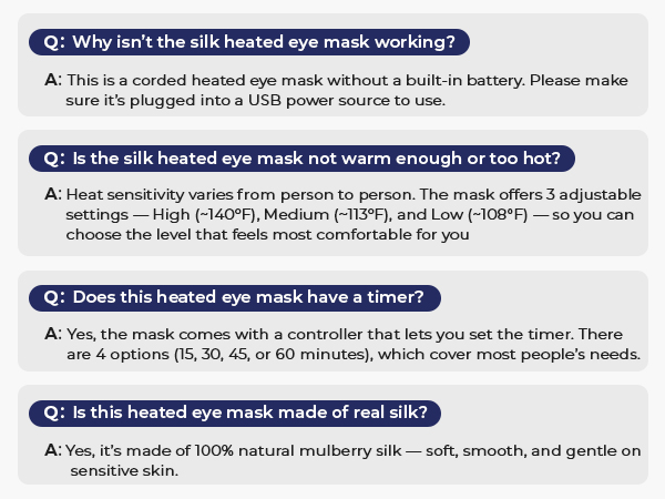 heated eye mask QA