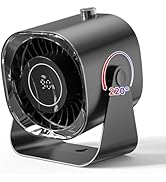 CARONSORT Small Desk Fan with Battery Operated,12H Time,Quiet,Digital Display,Rechargeable 5000mA...