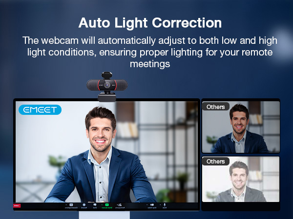 Webcam for pc 4k with Auto Light Correction