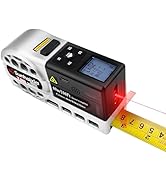 5 in 1 Laser Tape Measure with Level | 196ft/60M Laser Distance Meter Display On Backlit LCD Scre...
