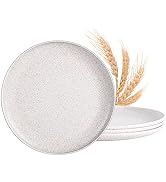 Dinner Plates, MISS BIG 10 inches Dinner Plates Set of 4,Lightweight Wheat Straw Plates, Unbreaka...