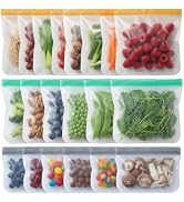Anelueeoo 20Pack Reusable Freezer Bags,Leakproof Reusable Food Storage Bags BPA Free Healthy Food...