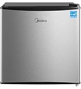 Midea MERM17B0ASL 1.7 Cu Ft Mini Fridge, Compact Refrigerator with Adjustable Thermostat, Reversi...
