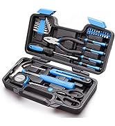 Cartman 39Piece Cutting Plier Tool Set General Household Kit with Plastic Toolbox Storage Case Blue