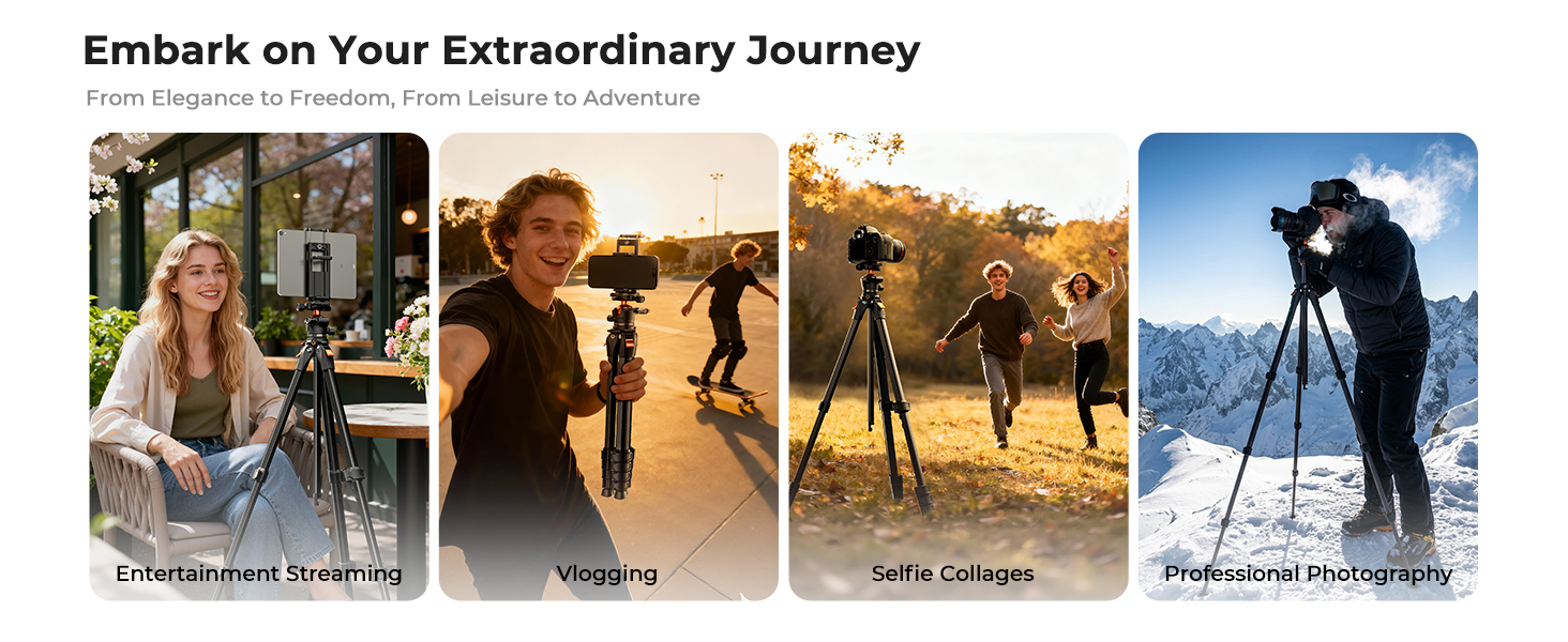 K&amp;amp;F CONCEPT 73&amp;#34; Aluminum Compact Camera Tripod