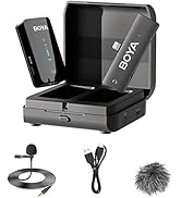 BOYA Wireless Lavalier Microphone for iPhone - Plug Play MFi Lightning Microphone with Charging C...