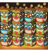 12PCS Tiki Party Boxes Hawaiian Luau Themed Party Decorations Tiki Totem Boxes Tropical Aloha Orn...