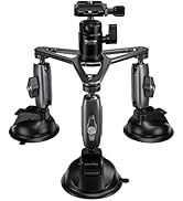 Triple Suction Cup Car Mount Heavy Duty Tripod with 360 Ball Head for GoPro 13 Insta360 DJI Actio...