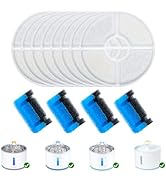 Wonder Creature Cat Water Fountain Filter Replacement, 8 Round Carbon Filters and 4 Upgraded Pre-...