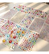 Gikboup 3521 Pieces Self Adhesive Jewels for Crafts, Gems Stickers for Kids, Flat Back Plastic Fa...
