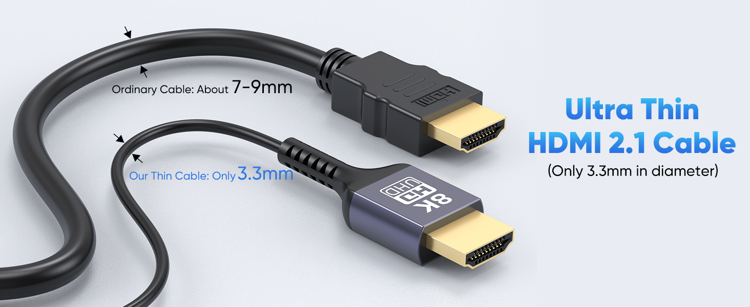 slim hdmi cable 3.3mm