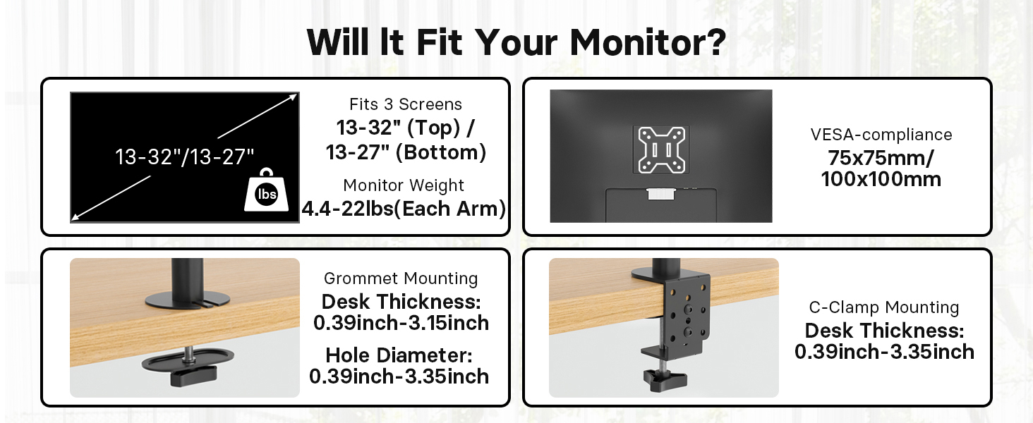 Triple Monitor Desk Mount