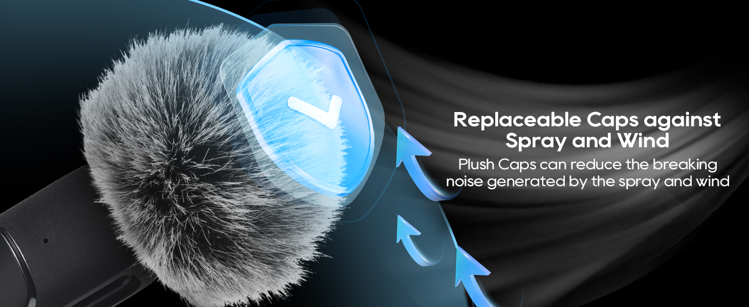 Replaceable Caps against Spray and Wind bluetooth microphone for iphone