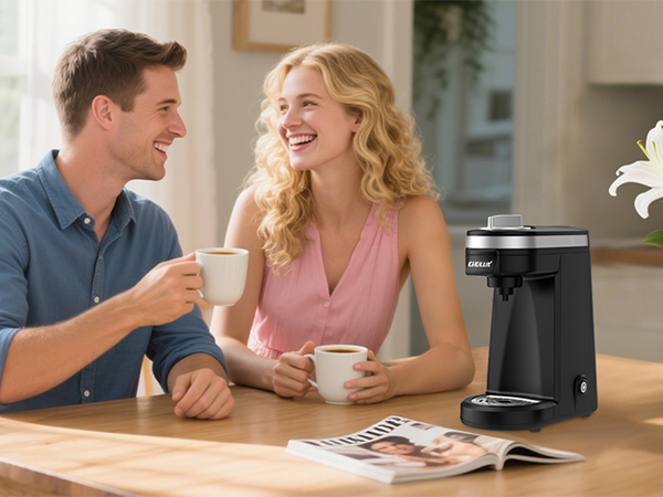 Enjoy fresh and hot coffee with lover