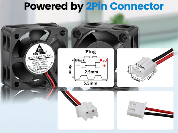 4cm 40mm 40x40x20mm 24v 2pin mini case cooler dc cooling fan for 3d printer