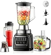 Food Processor &amp; Blender Combo, Powerful Motor For Slicing, Stainless Steel Blade, 68 Oz Capacity...