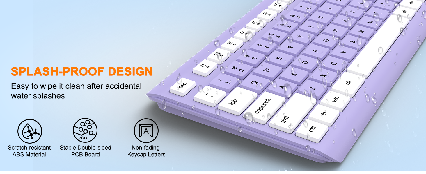 Wireless Keyboard and Mouse Combo, Full Size Silent Ergonomic Keyboard Mouse