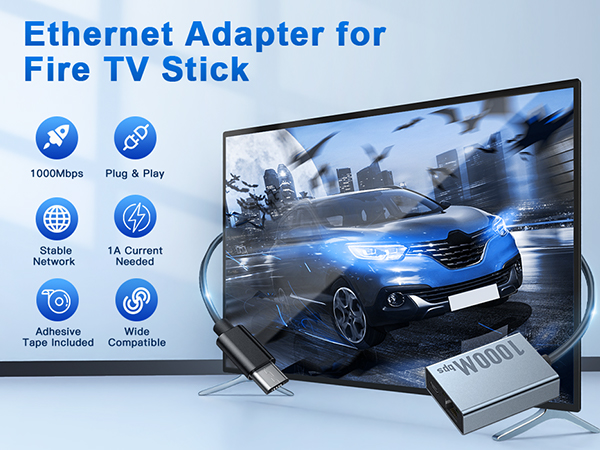Ethernet Adapter for Fire TV Stick