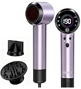 Ionic Hair Dryer with Auto-Adjusting Sensor,AI Hair Dryer with Magnetic Diffuser,100000 RPM High-...