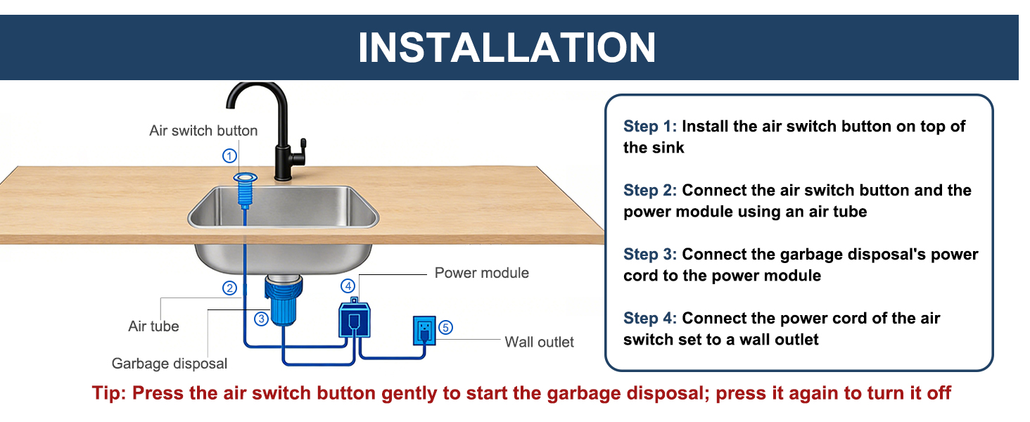 garbage disposal air switch kit