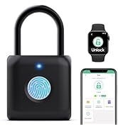 Keylesslife Fingerprint Padlock,Smart Padlock APP Control,Gym Locker Lock,Fingerprint Lock USB Re...